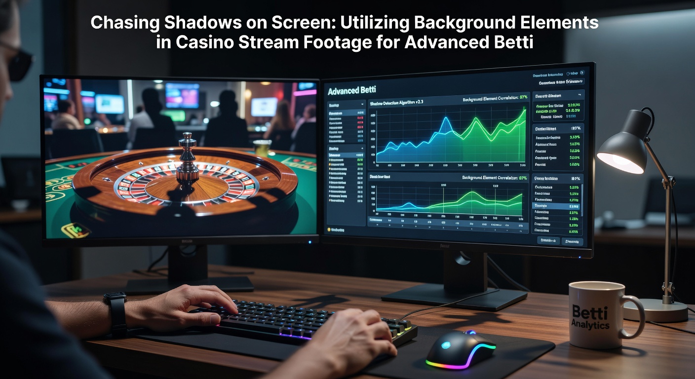 Detailed view of casino stream background with highlighted shadow patterns and reflection cues for synchronization
