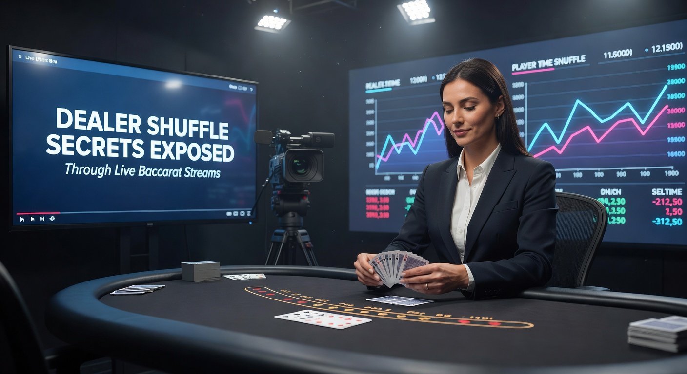 Split-screen of live baccarat stream showing dealer shuffle from multiple angles, highlighting card interleaving and player burn card placement