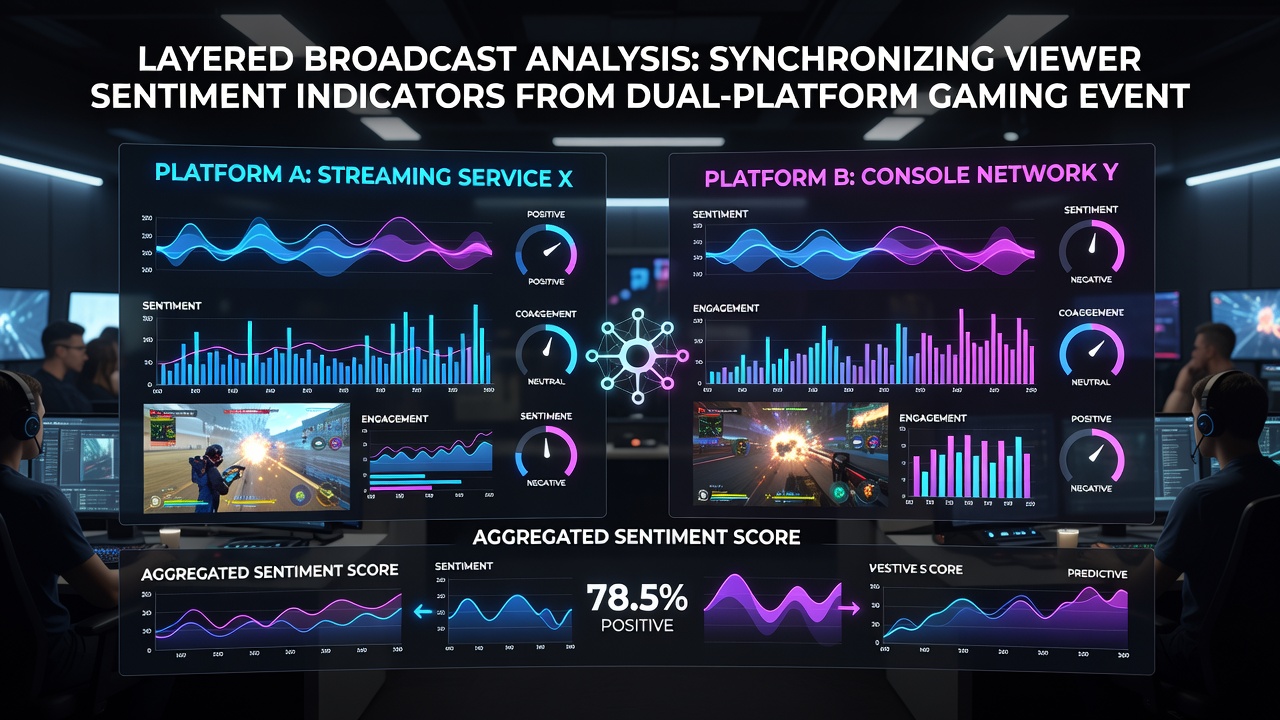 Split-screen interface displaying real-time chat sentiment graphs synced between esports objectives and casino table outcomes