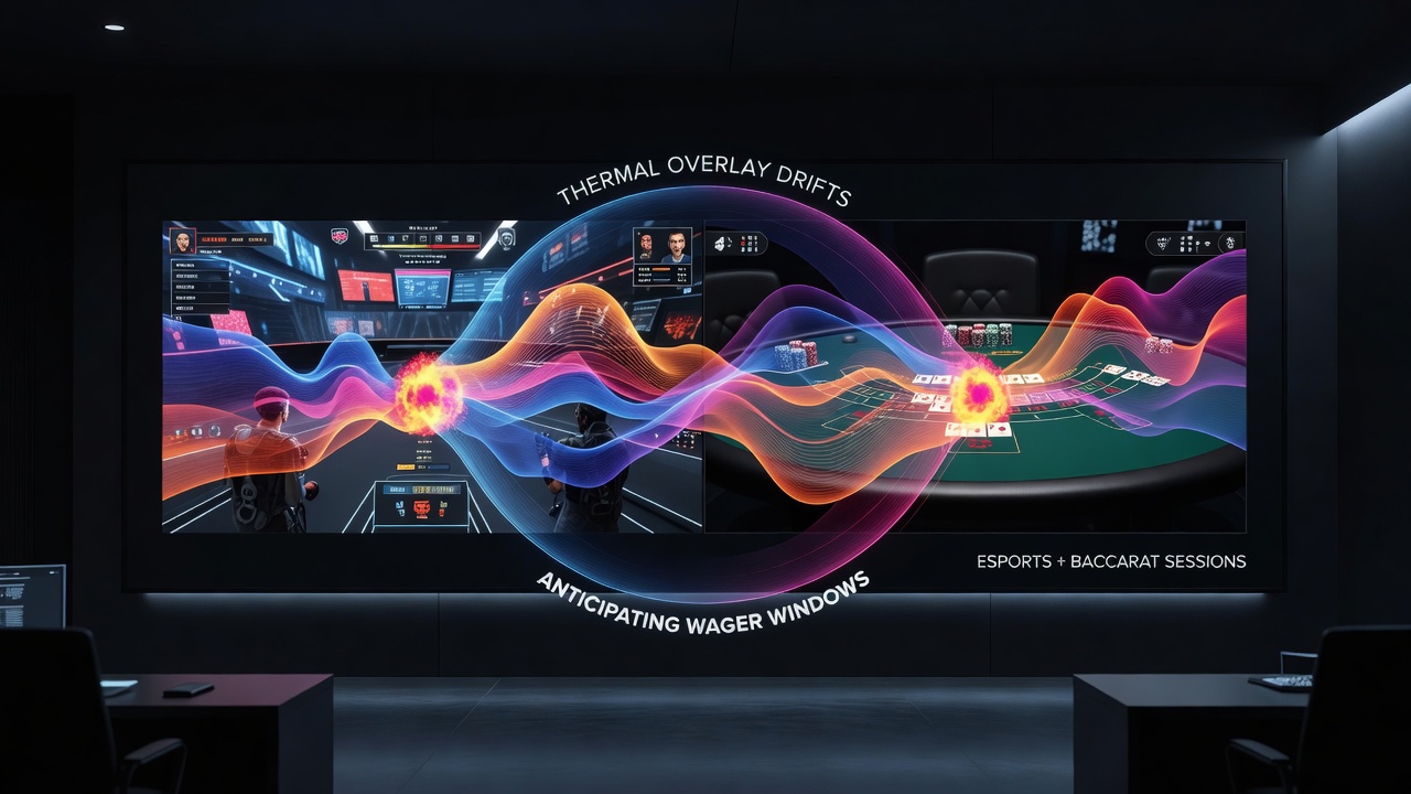 Thermal overlay mapping visualization across esports arena and baccarat table feeds