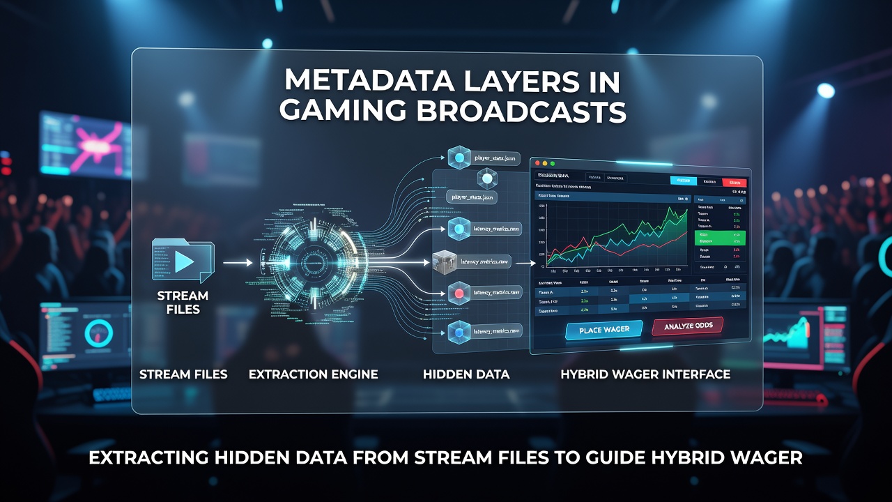 Screenshot of metadata parsing interface displaying extracted timing layers from an esports and table game hybrid stream