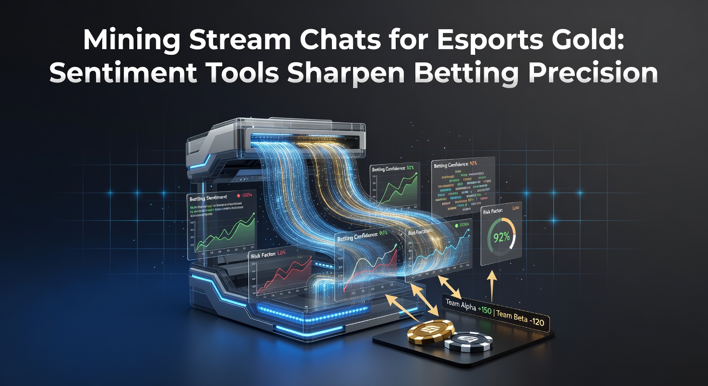 Vibrant esports stream chat overflowing with viewer messages during a high-stakes match, overlaid with sentiment analysis heatmaps in green, yellow, and red tones
