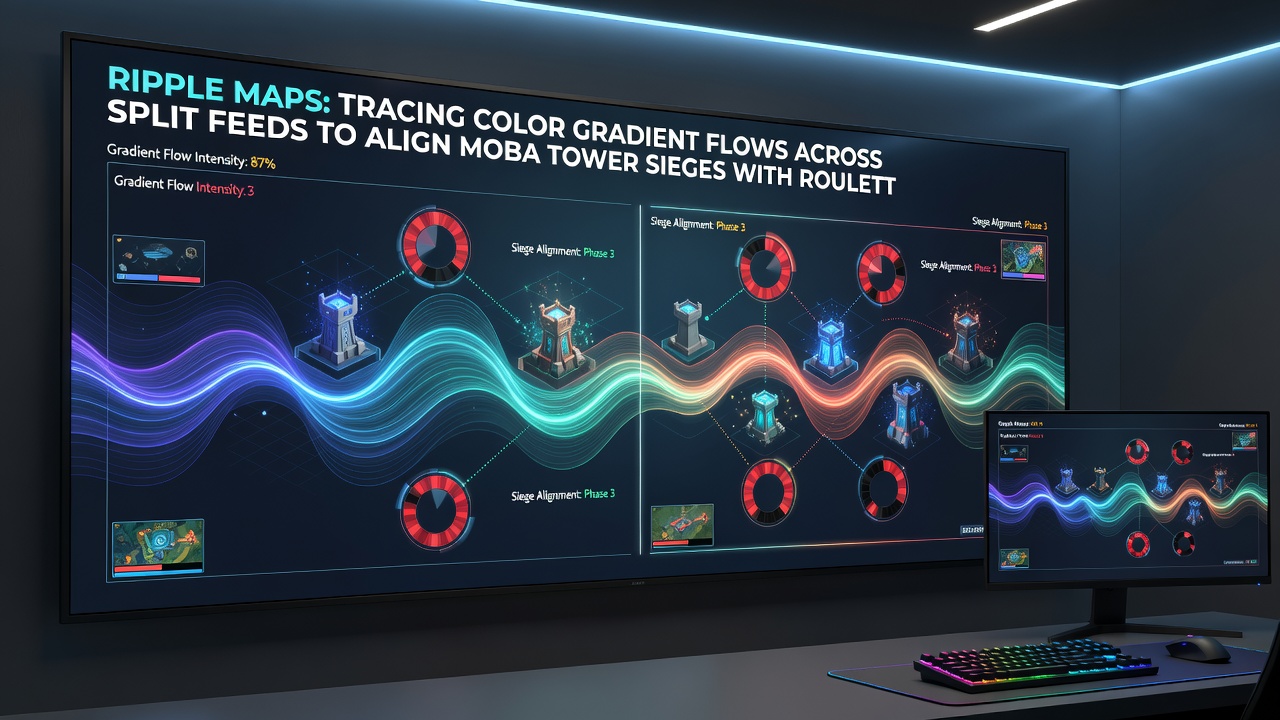 Close-up visualization of ripple map overlays highlighting hue transitions between esports and casino feeds