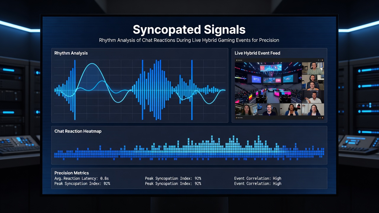 Data visualization dashboard displaying chat reaction frequency graphs aligned with live esports and dealer table timelines