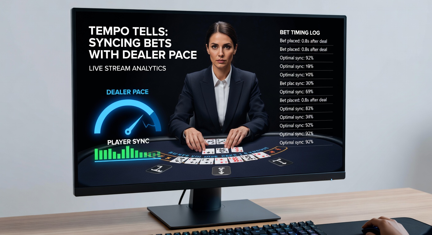 Graph overlay on a blackjack stream showing dealer tempo fluctuations synced with betting windows and win rates