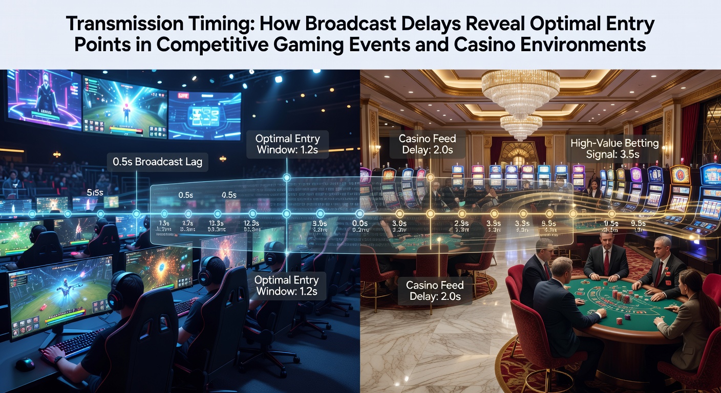Diagram illustrating broadcast signal paths and delay intervals in live esports and casino streams