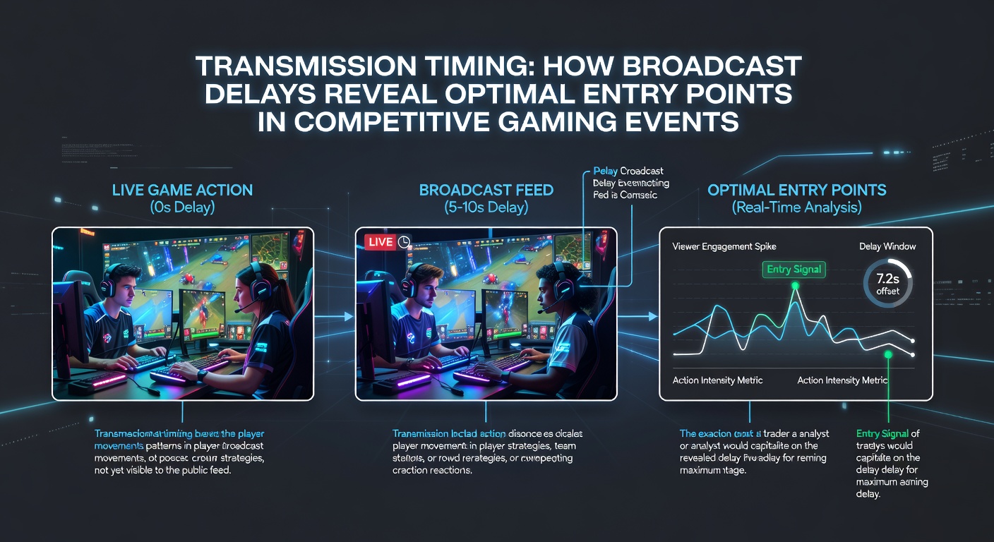 Timeline chart comparing actual event moments against delayed stream arrival in casino and esports broadcasts