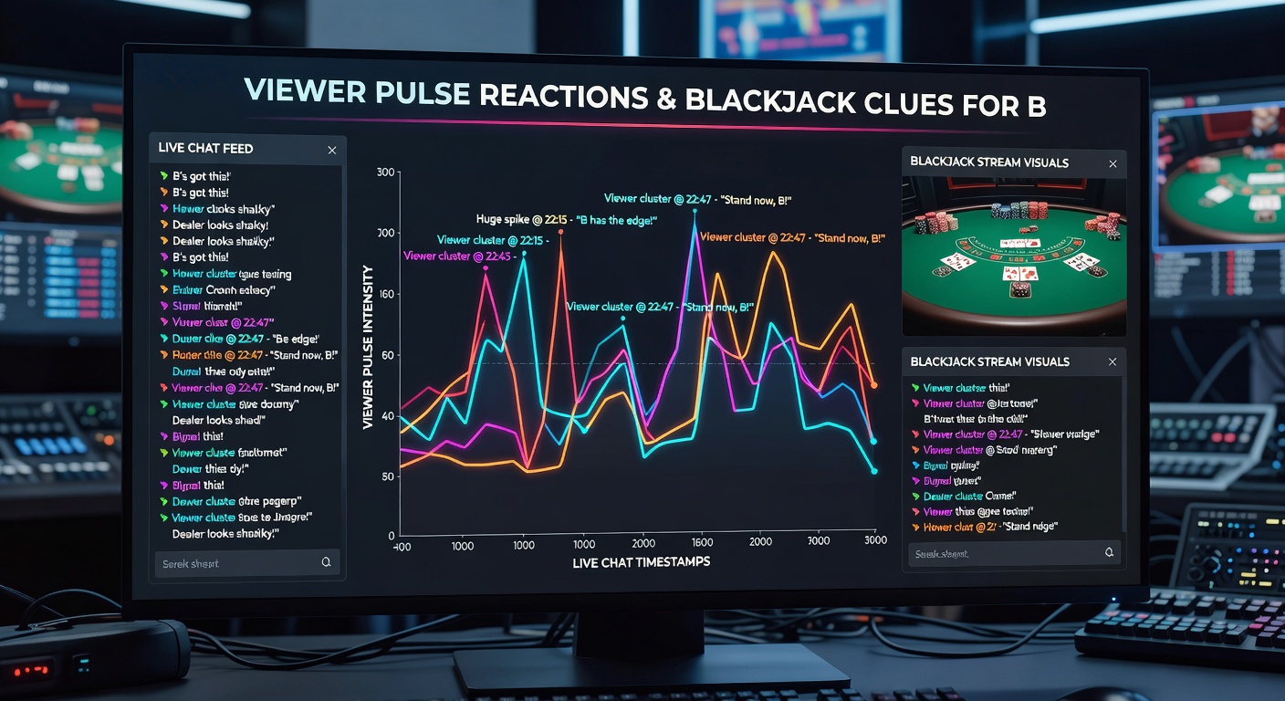 Dashboard interface displaying mapped viewer reaction data from blackjack chats overlaid on gaming forecast charts