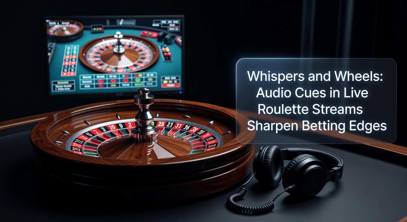Close-up of a roulette wheel spinning with the ball in motion, microphone picking up subtle wheel sounds during a live stream